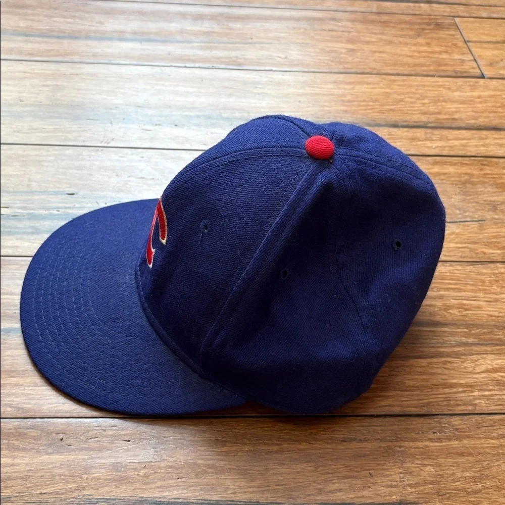 Vintage Chicago Cubs New Era Fitted Hat 7 1/4 Diamond Authentic Wool MLB